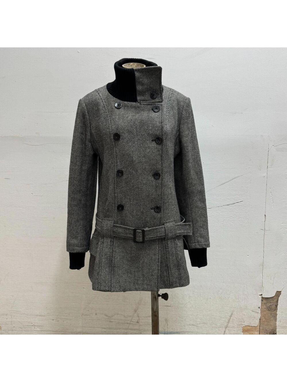 Y2K Vintage Imperial Italian Salt-and-Pepper Mod Peacoat